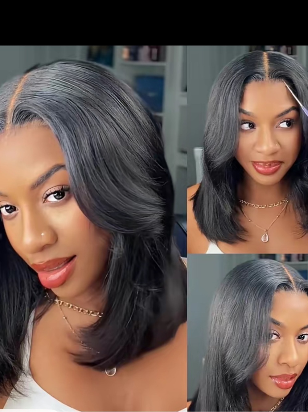  ISEE HAIR Wear Go 9x6 T-Part Layered Cut Bob Yaki Straight Wig Glueless